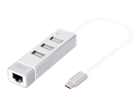 Digitus | USB Type-C 3-Port Hub + Fast Ethernet LAN Adapter | DA-70253