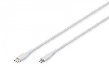 Digitus | Lightning silicone connection cable, USB-C - Lightning, 1m | AK-600110-010-W
