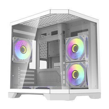 Kompiuterio korpusas - darkFlash Darflash FT350 Mini Tower, 5 aRGB ventiliatoriai, balta