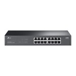 TP-LINK LiteWave LS1016G nevaldomas (Unmanaged) tinklo komutatorius | 16 prievadų | Gigabit Ethernet (10/100/1000 Mbps) | Greitis: iki 32 Gbps (Switching Capacity) | Funkcijos: Auto MDI/MDIX, Auto-Negotiation, QoS (802.1p) srauto prioritizavimas | Dizainas: Metalinis korpusas, be ventiliatoriaus (tylus veikimas) | Montavimas: Stalinis arba montuojamas į spintą (Rackmount) | Energijos taupymo technologija (Green Tech)