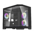 MODELIS: 6926170048229<br />Kompiuterio Korpusas - darkFlash Darflash FT418 M-ATX/ITX, 6 ARGB Ventiliatorių, 3 Grūdinto Stiklo Panele, Juoda